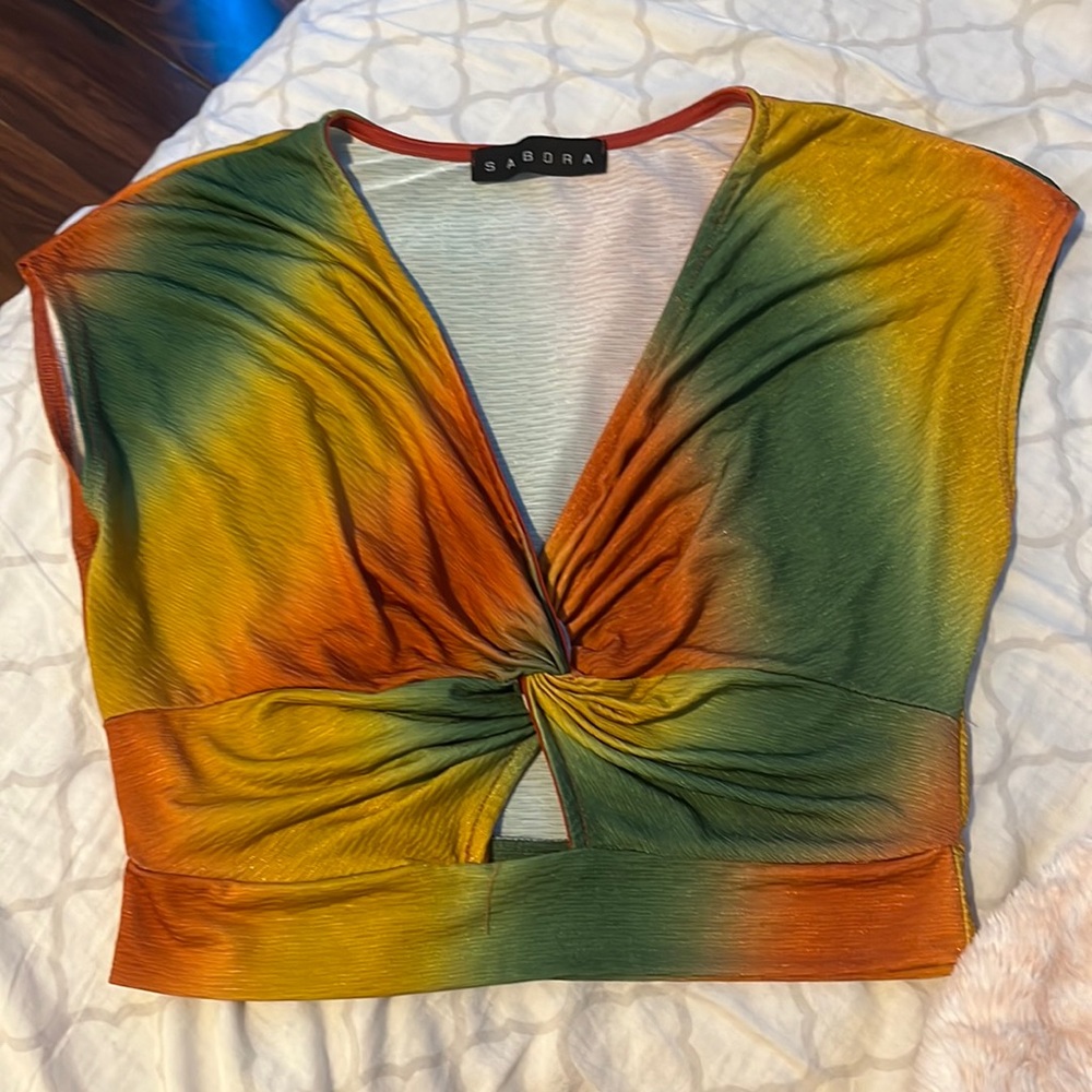 Tie-dye Flowey crop top